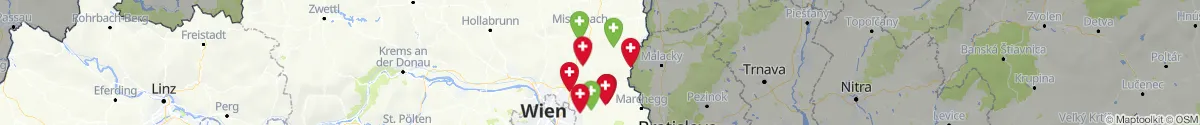 Kartenansicht für Apotheken-Notdienste in der Nähe von Matzen-Raggendorf (Gänserndorf, Niederösterreich)